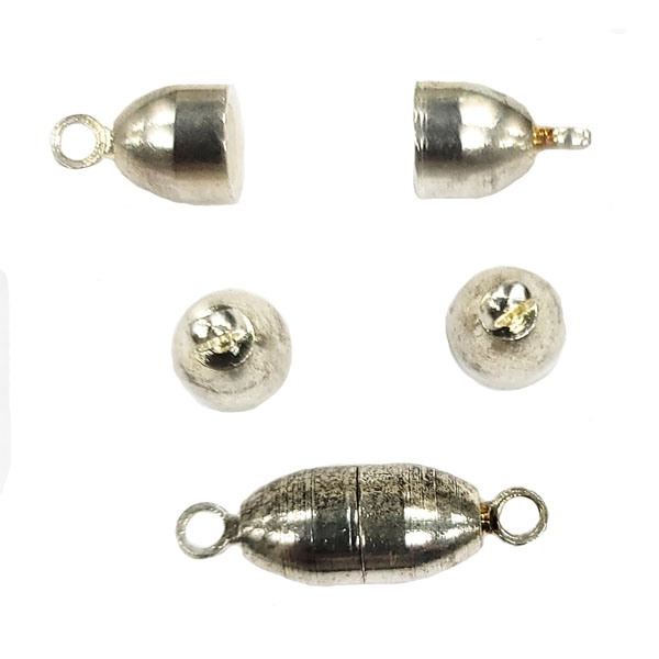 MAGENTIC BULLET CLASP 6X19MM  SILVER COLOR(10 PCS)